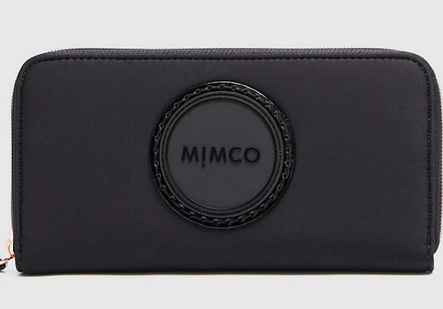 MIMCO Black Wallet SERENITY Large Coin Pouch BNWT Rose gold Dust Bag RRP$129 NEW