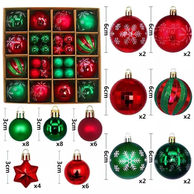 Palline Rosse Albero Di Natale SPORWAY Set Di 44 Palline Per Albero Di Natale, Decorazioni Ganci Per Palline Di Natale - 11