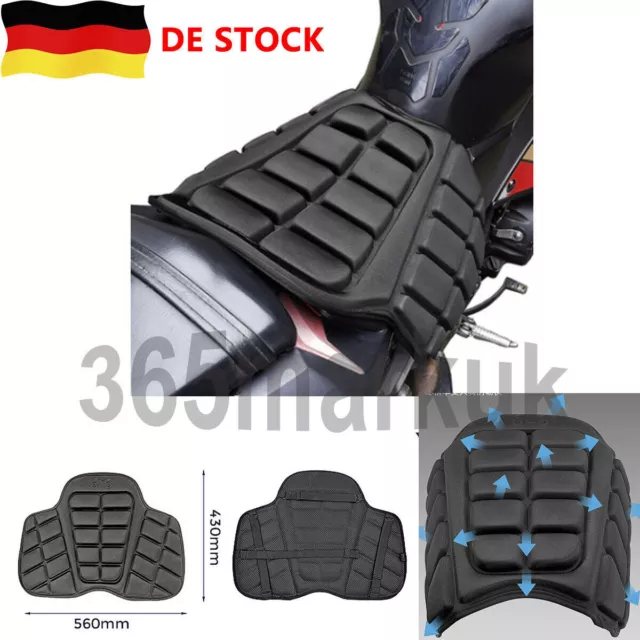 Motorrad 3D Sitzkissenbezug Shock Absorb Aufblasbares Gel Air Mat Motorcycle DE