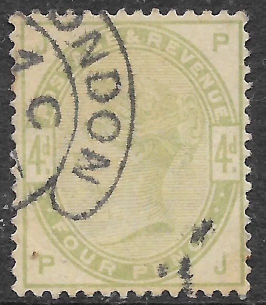 GB Queen Victoria Stamps SG192 4d Dull Green  Good Colour r13761