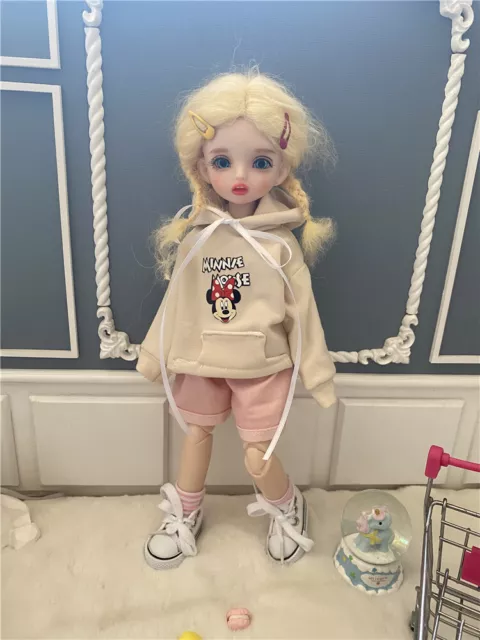 1/6 Lovely Girl BJD Doll Ball Jointed Eyes Dress Makeup Toys Kids Gifts Full Set
