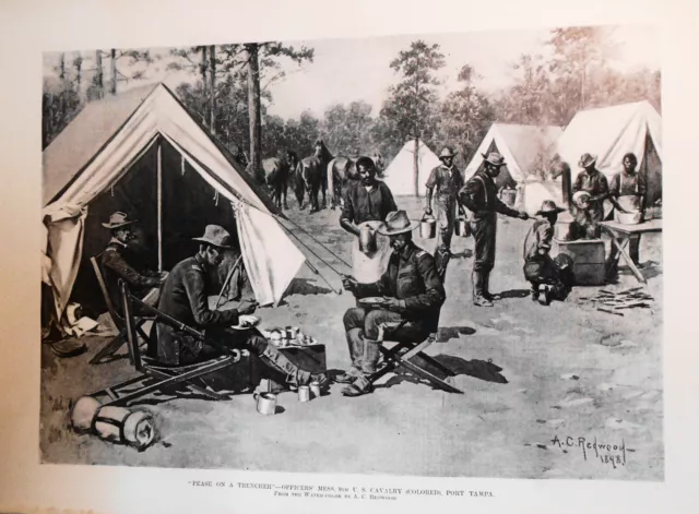 Officers' Mess, 9th U. S. Cavalry (Colored), Port Tampa - 1898 - Original print