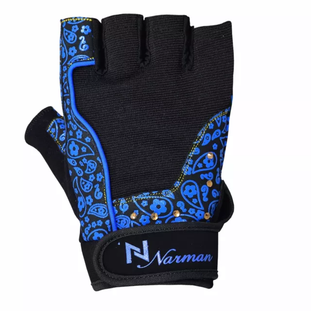 Ladies Gel Gloves Fitness Gym Wear Weight Lifting Training Cycling Blue/Black