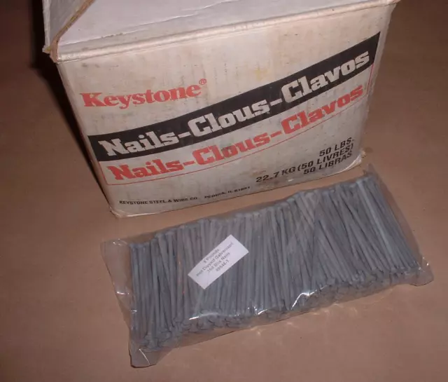 5 Pounds - 16d Hot Dipped Galvanized Box Nails (unused old Keystone stock)