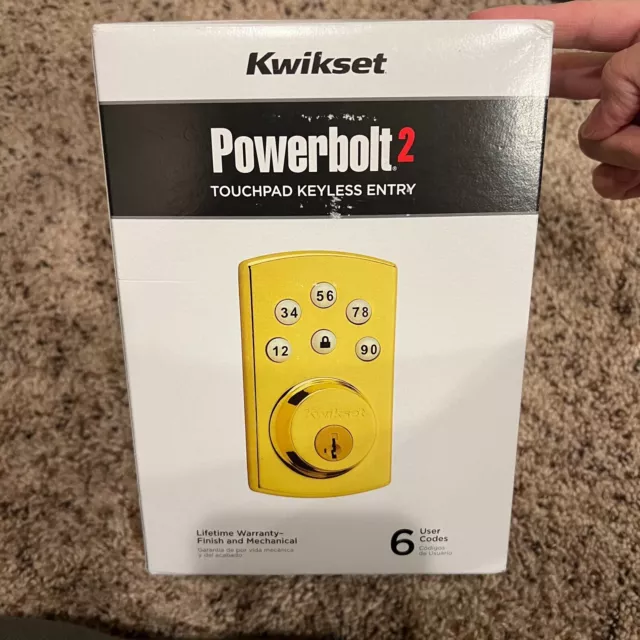 Kwikset Powerbolt 2 Touchpad Keyless Entry Deadbolt Polished Brass 99070-102