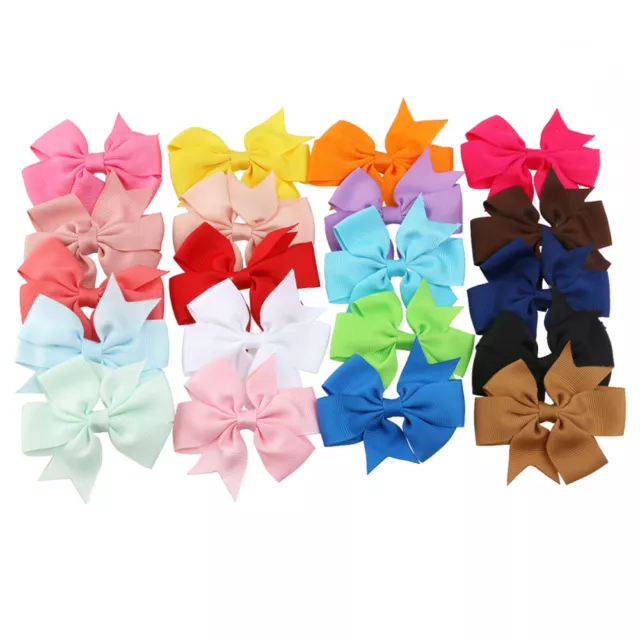 20pcs Colorful Bow Hair Clips for Girls - Toddler Hair Accessories