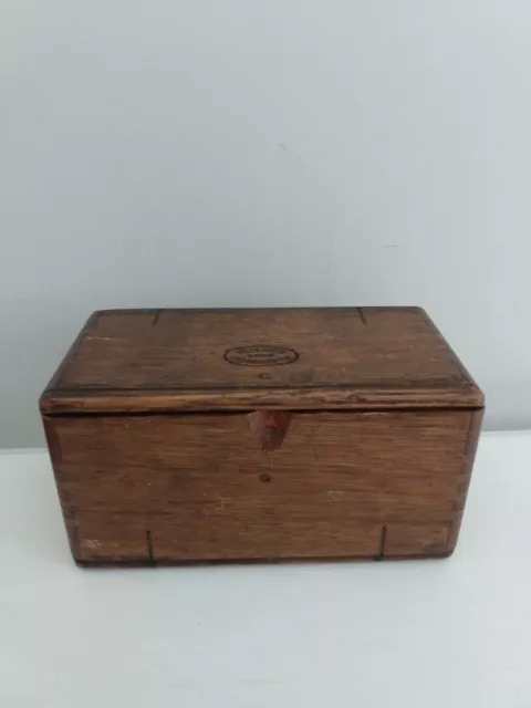 Vintage Singer Sewing Wooden Puzzle Box Oak  Patented 1889 Antique
