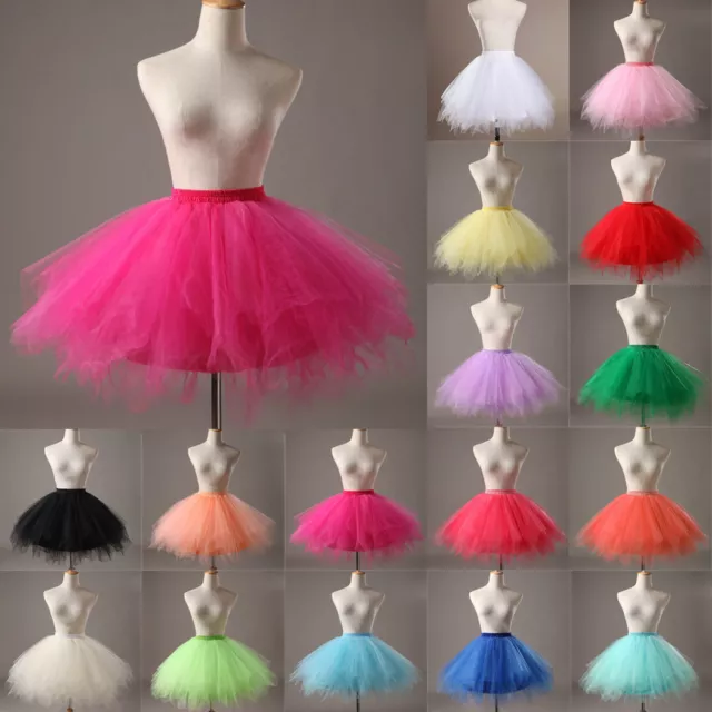 UK Women Adult Lady Tutu Tulle Skirt Fancy Skirt Dress Up Party Dancing Dress N1