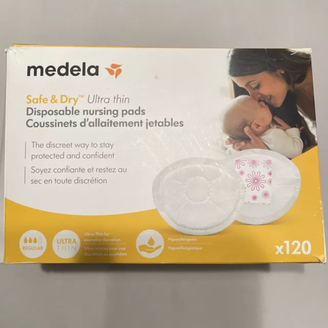 Medela Safe & Dry Ultra Thin Disposable Nursing Pads, 120 Count Breast Pads