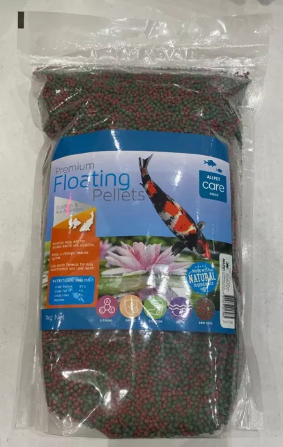 Aqua Care Premium Fish Food Floating Pellets Koi & Goldfish 1kg Baby  1-2mm