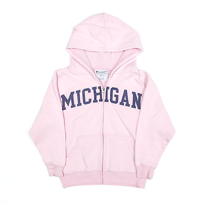 CHAMPION Michigan Hoodie Pink Full Zip Girls S