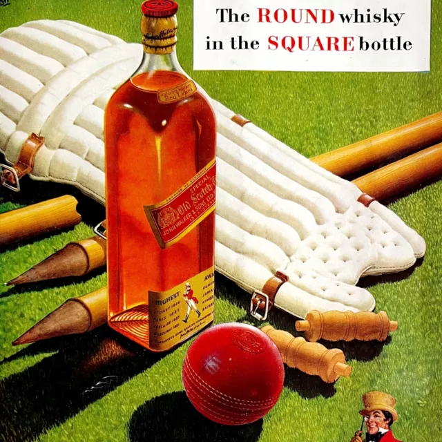 Johnnie Walker Scotch Red Label 1953 Advertisement Distillery Cricket DWII2