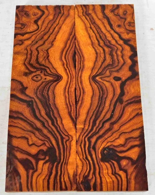 Cuchillo Desert Ironwood BURL Bookmatch escala girando en blanco 5.2 x 1.7 x .35 #BS071