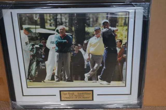 Tiger Woods, Jack Nicklaus, Arnold Palmer Framed 16x20