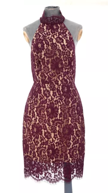 Abito Keepsake Pizzo Una Notte Festa Senza Maniche Schiena Aperta Collo Elegante L
