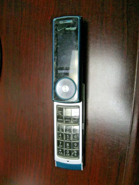 Verizon Samsung Juke SCH-U470 Blue TEAL Swivel CELL Phone for Parts