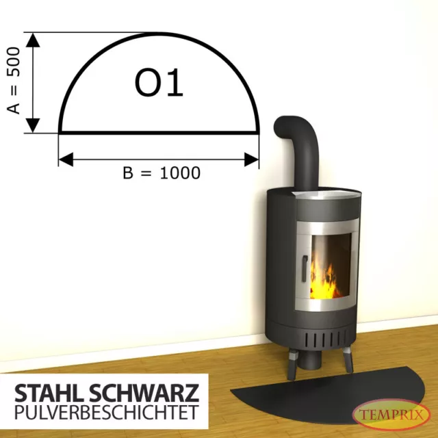 Kamin Bodenplatte Funkenschutz Kaminplatte Stahl schw Ofen Platte Ofenblech -O1