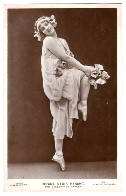 Original Postcard Russian Ballet Lydia Kyasht Dance With Poppies