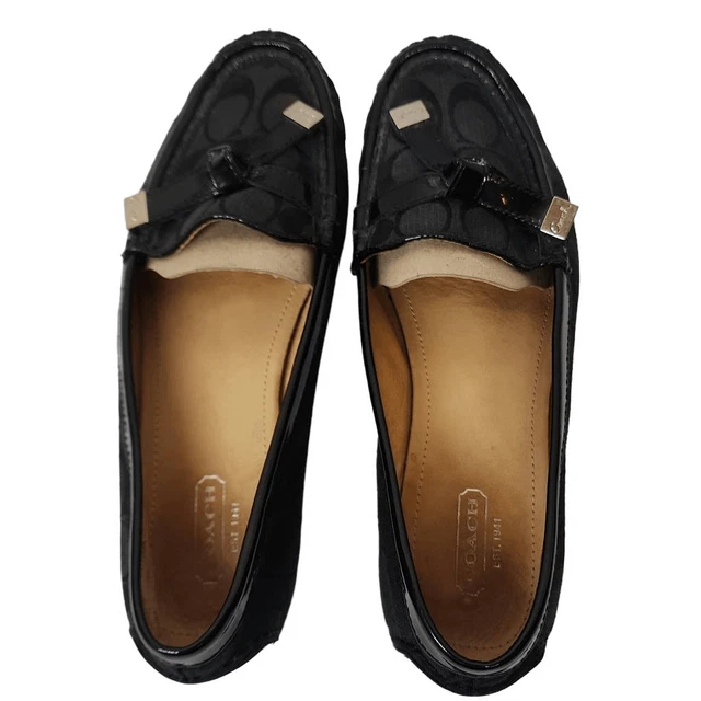 Coach Signature Loafer Flats Women's Size 8.5 Frida Style Spellout  Logo Through