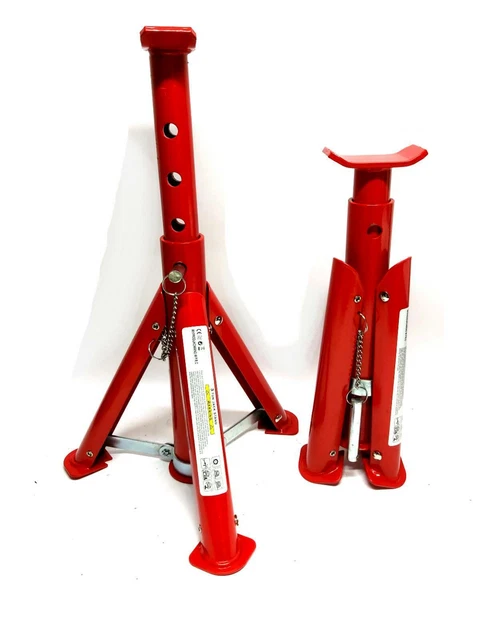 Cavalletti Per Auto Portata 3T - Coppia, Max 3000 Kg, Sicurezza Con Blocco A Cricchetto - Foto 12