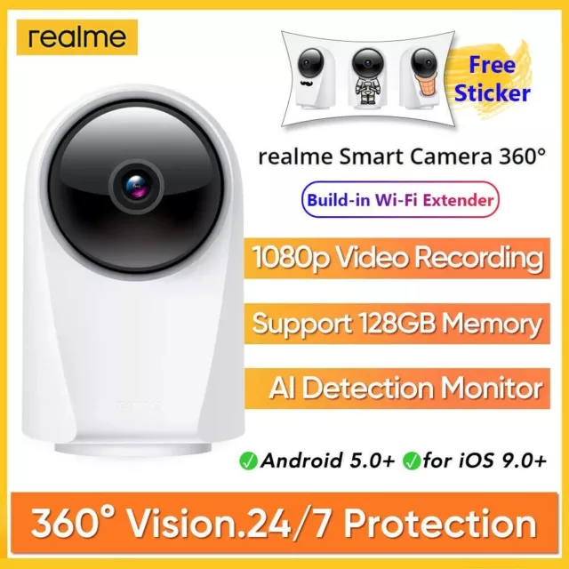 Cámara inteligente Realme 360° 1080P grabación de video IA monitor de seguridad de movimiento WI-FI