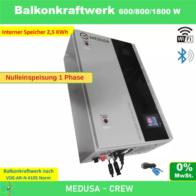 Unidad Solar Con Nulleinspeisung 1800W 2,5 Kwh Almacenamiento Balkonkraftwerk