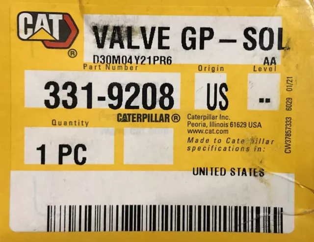 New Caterpillar 331-9208 Solenoid Valve ARD Pilot