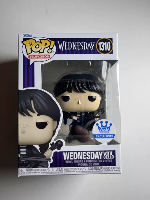 WEDNESDAY With CELLO Funko Pop Addams Family NETFLIX Shop Exclusive Light Wear