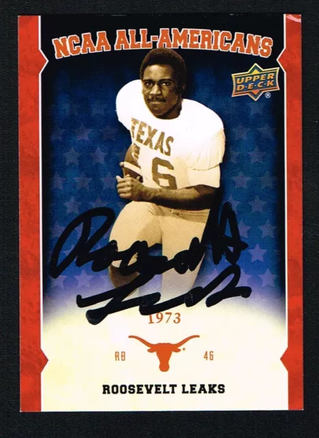 Roosevelt Leaks signed autograph 2011 Upper Deck University of Texas Football