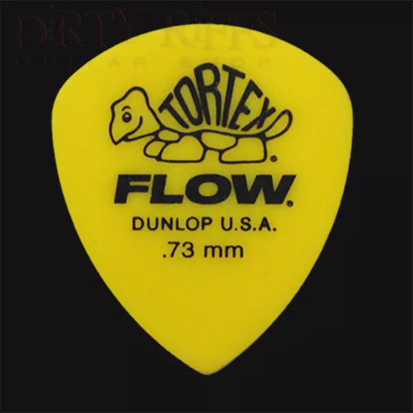 Dunlop Tortex Flow Standard Guitar Picks Yellow 0.73mm - Packs Of 1 to 24