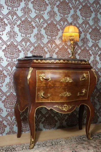 PROMOTION: grande commode style baroque en bois massif couverture de marbre noir