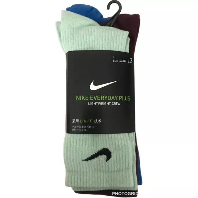 NIKE SOCKS CREW Mix Farbe - 3er-PACK TRAININGSSOCKE FITNESSSTUDIO 8-12