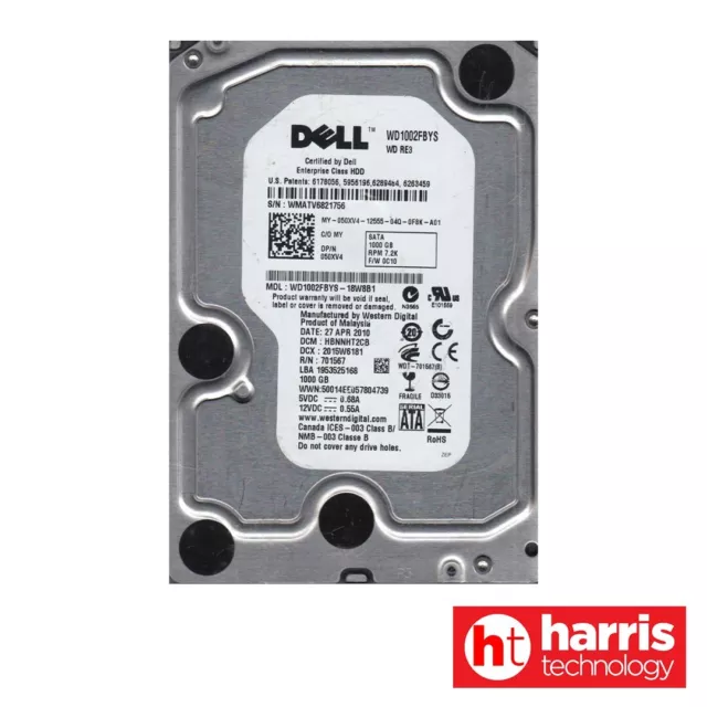 (Used) Western Digital 1Tb 7.2K Rpm Sata 3.5 Inch (Wd1002Fbys-18W8B1)