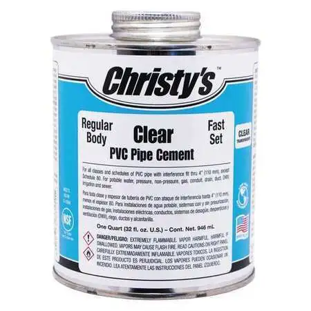 Christys Rh-Rclv-Qt-12 Pipe Cement,Clear,32 Oz.