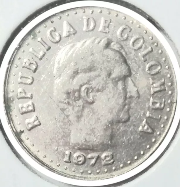 1972 Colombia 🇨🇴 10 Centavos Coin ~ KM 253