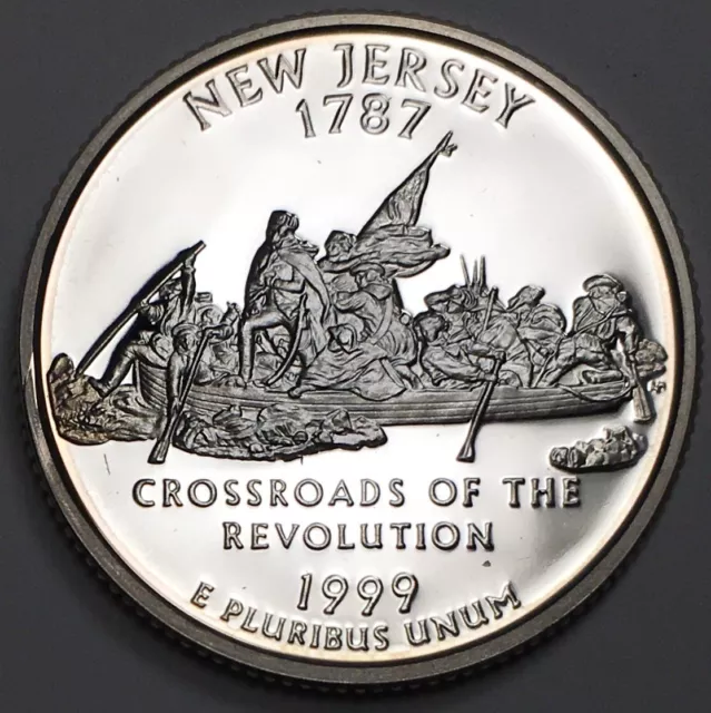 1999-S New Jersey 90% Silver Proof State Quarter -  (PR) KM#295a Toning - 5844