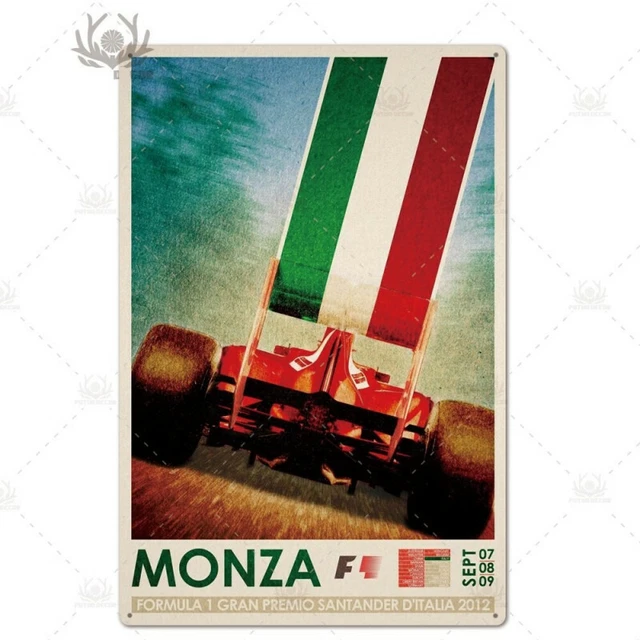 Plaque en métal vintage pour fans de Formule 1