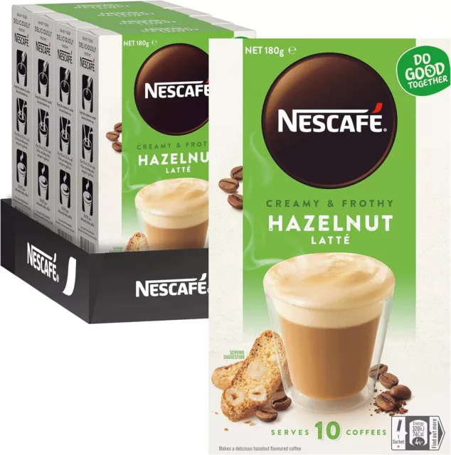 NESCAFÉ Hazelnut Latte Coffee Sachets 40 Pack, 4 x 10 count