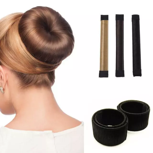 French Hair Bun Magic Bands Twist Easy Snap Tool Former DIY Styling Donut Maker