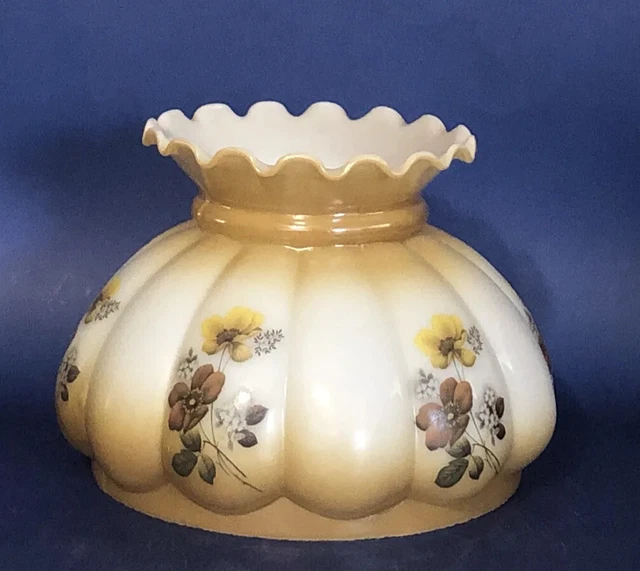 Vintage GWTW 7” Fitter Copper Tint Hurricane Oil Or Electric Glass Lamp Shade