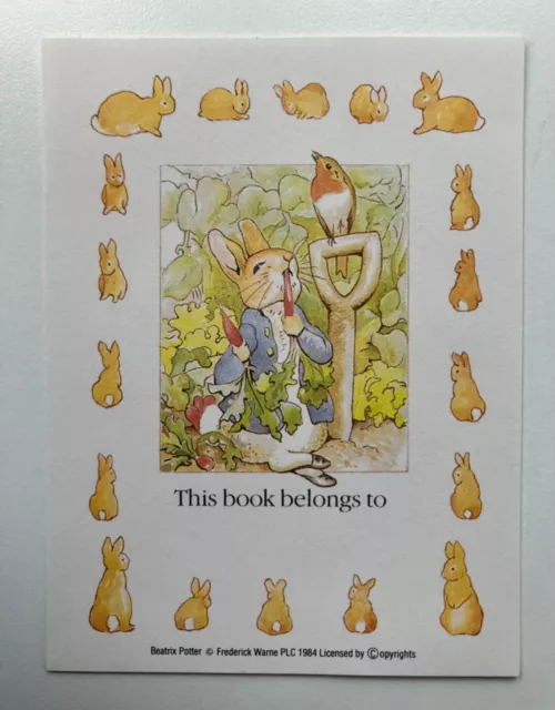 27 x Vintage 1984 Beatrix Potter Peter Rabbit 'This book belongs to' Bookplates