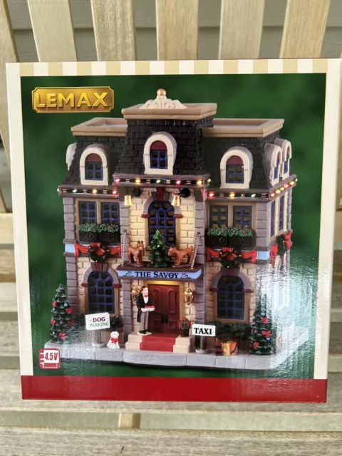 Lemax Village Collection Christmas At The Savoy, with 4.5V Adaptor #15737 NIB