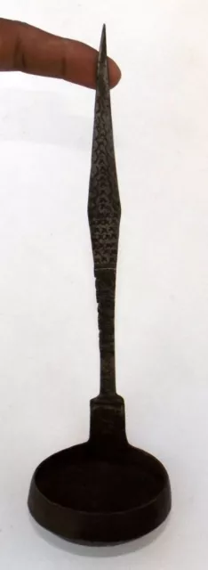 Vintage Hand Made Indian Cast Iron Spoon Old Kitchenware Snake Cut Butter Spoon