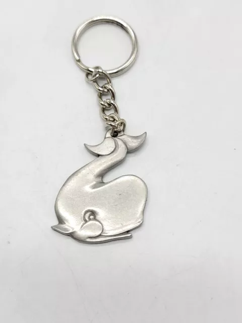 1983 I Love Whales Rawcliffe Pewter Keychain Key Ring P. Davis