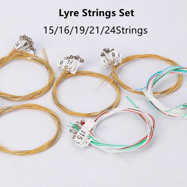 Jeu De Cordes Métalliques Pour Harpe Lyre 7, 10, 16, 19, 21 Ou 24 Cordes - Son Classique Et Résonance