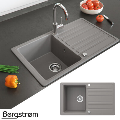 1000 x 500 x 1 Sous-meuble 60 cm Blanco Évier de cuisine Metra XL 6S Béton style 
