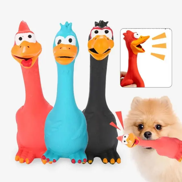 Latex Screaming Chicken Pet Toy~ L9S4 Z2P5