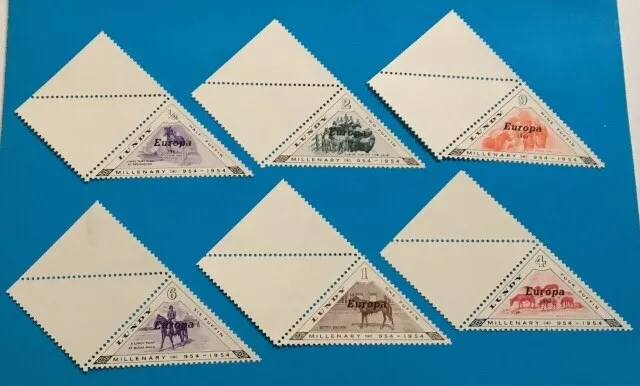 Lundy UK Great Britain 1961 - 6 mint triangle stamps Dreieck Briefmarken pfr.