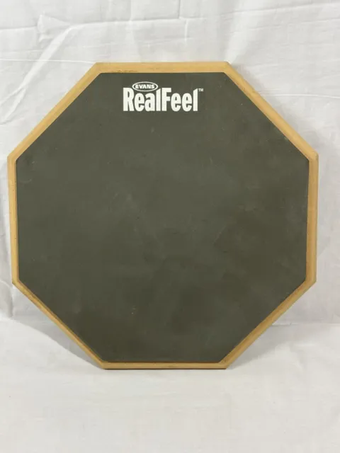 Evans Realfeel 2-Sided Drum Practice Pad 12" Real Feel Gray Black Double Sided