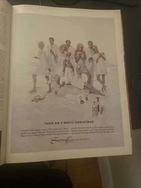 1967 Smirnoff: Turn On a White Christmas Vintage Print Ad